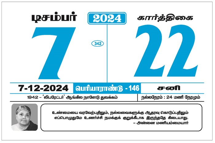 Periyar Calendar 2024