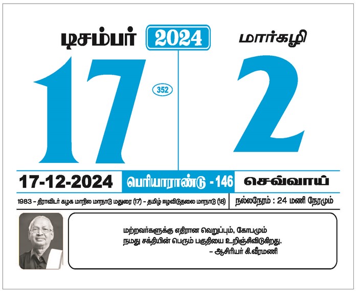 Periyar Calendar 2024