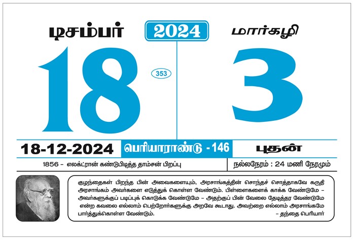 Periyar Calendar 2024