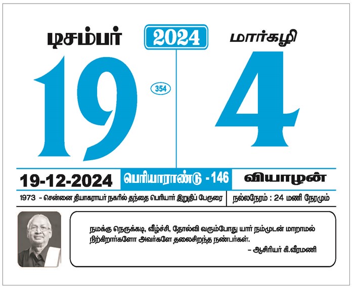 Periyar Calendar 2024