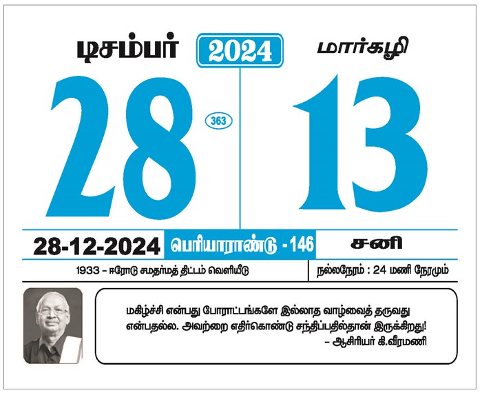 Periyar Calendar 2024