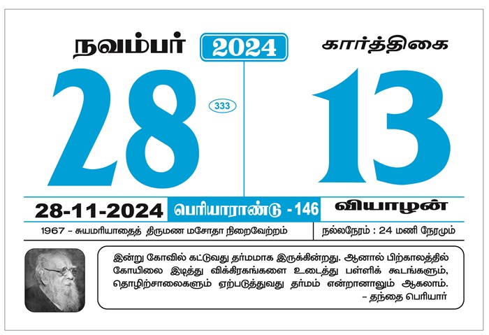 Periyar Calendar 2024